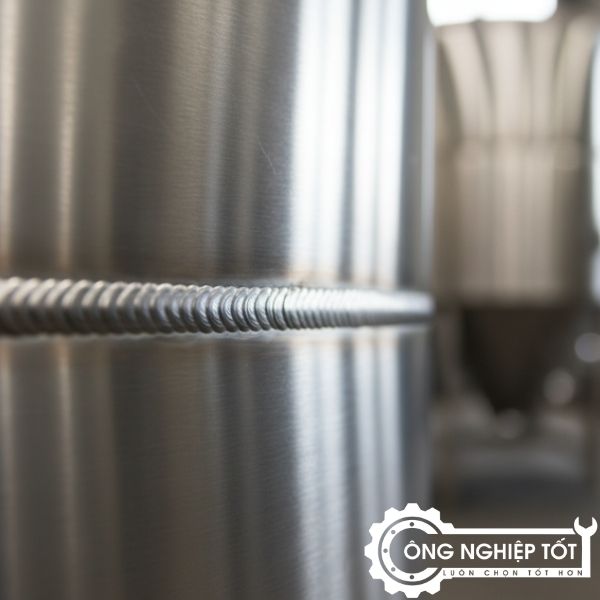 Mối hàn TIG trên bồn inox công nghiệp